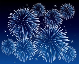 6780916-blue-fireworks-background